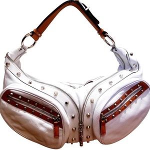 Versace half moon studded bag y2k